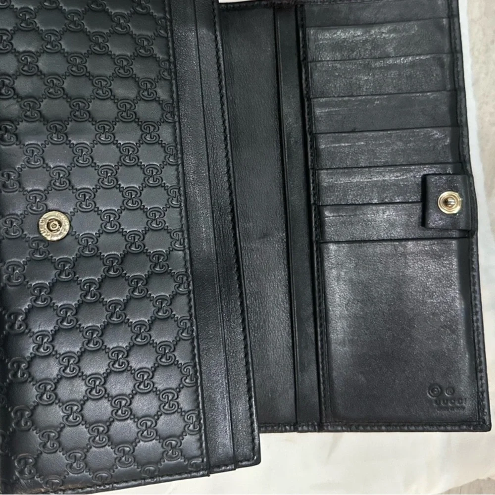 Gucci Black Embossed Leather Continental Wallet - Picture 3 of 8